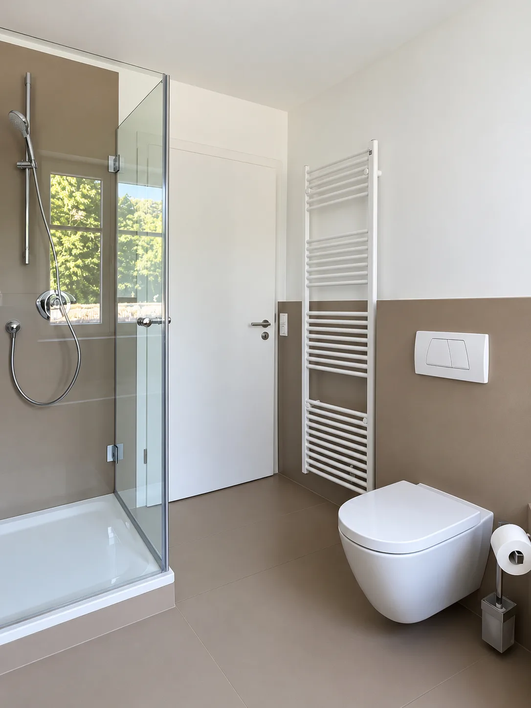 Modernes Bad mit bodengleicher Dusche