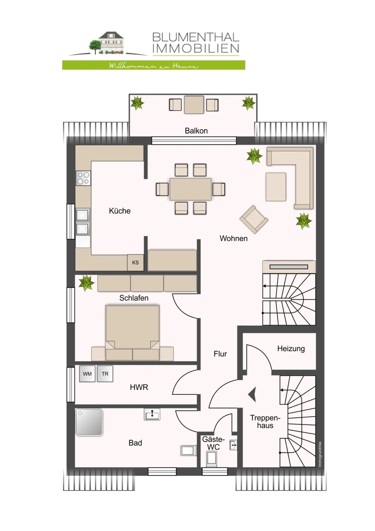 Wohnungsgrundriss Dachgeschoss